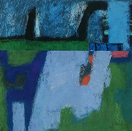 Johanna Mittag „Blaue Spiegelung“, Pastellcollage