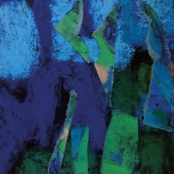 Johanna Mittag „Nachtlied“, Pastellcollage, 26 x 26 cm