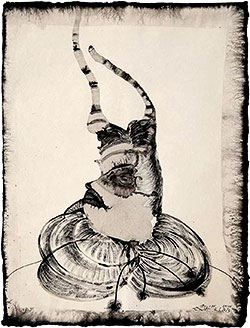 E.R.N.A. Serie „Konsequent – Clown“, Tusche auf Bütten, 76 x 56 cm, 2013
