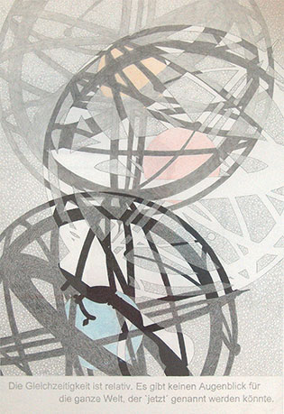 „Kosmographie 1“, Zeichnung, 70x100 cm, 2010
