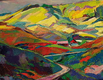 Maria Mednikova: Sonne im Gebirge, Öl auf Leinwand, 2012-14, 140 x 150 cm